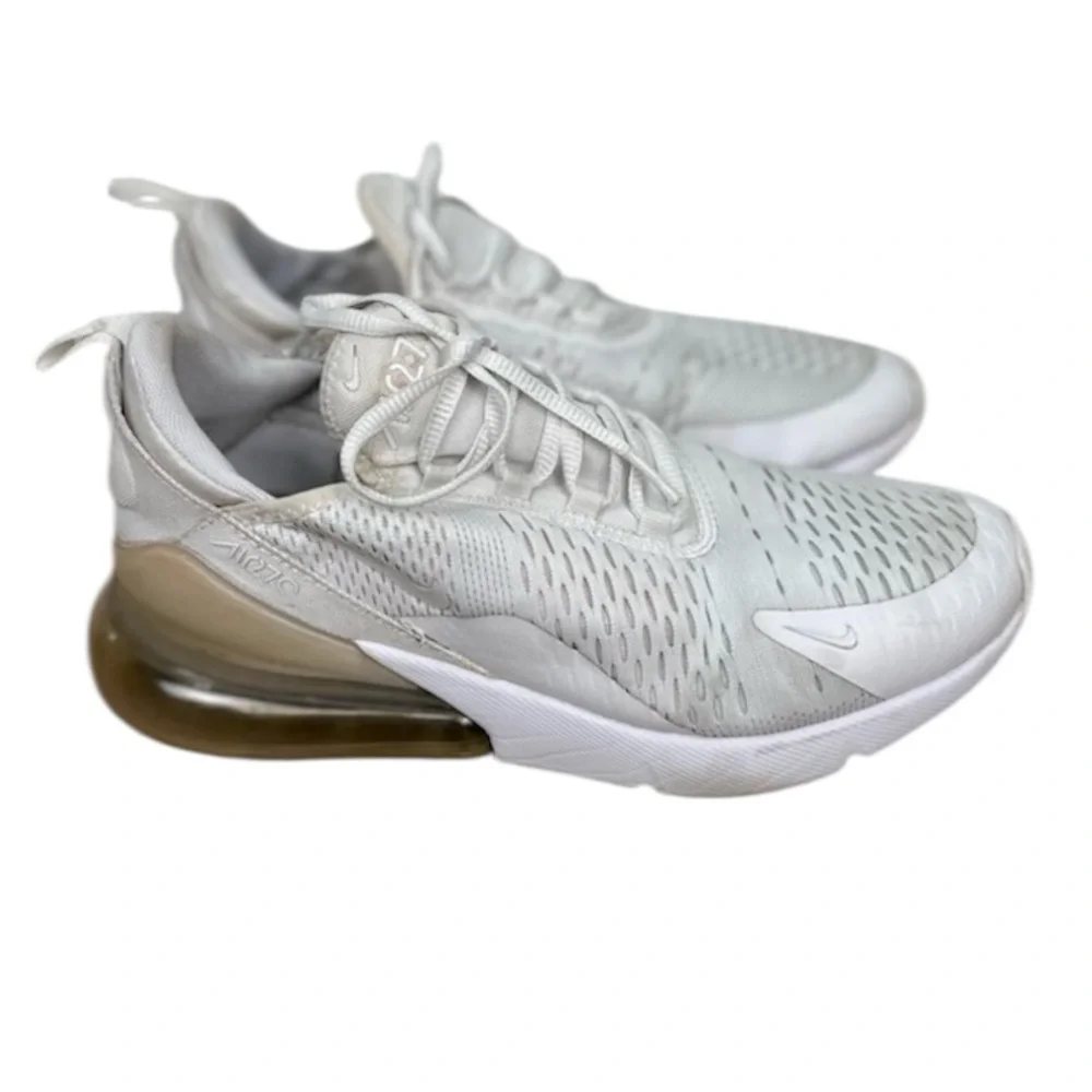 NIKE Air Max 270 Triple White Running Shoes Size 7